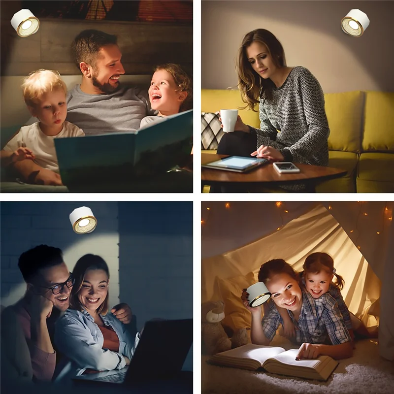 RGB Magnetic Picture Light with Remote Control 360 Degree Rotatable LED Spotlight for Artwork Display - White