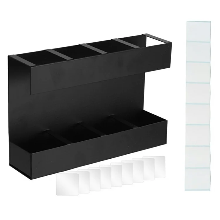 YH019-1 4 Slots Metal Straw Dispenser Organizer Rack Space Saving Kitchen Storage Shelf (Without Soft Magnetic Sheet)