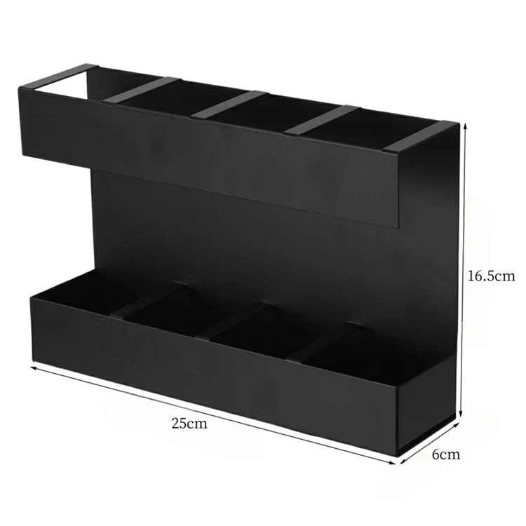 YH019-1 4 Slots Metal Straw Dispenser Organizer Rack Space Saving Kitchen Storage Shelf (Without Soft Magnetic Sheet)