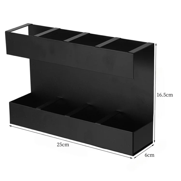 YH019-2 4 Slots Metal Straw Dispenser Organizer Rack Space Saving Kitchen Storage Shelf (With 12 Soft Magnetic Sheet)