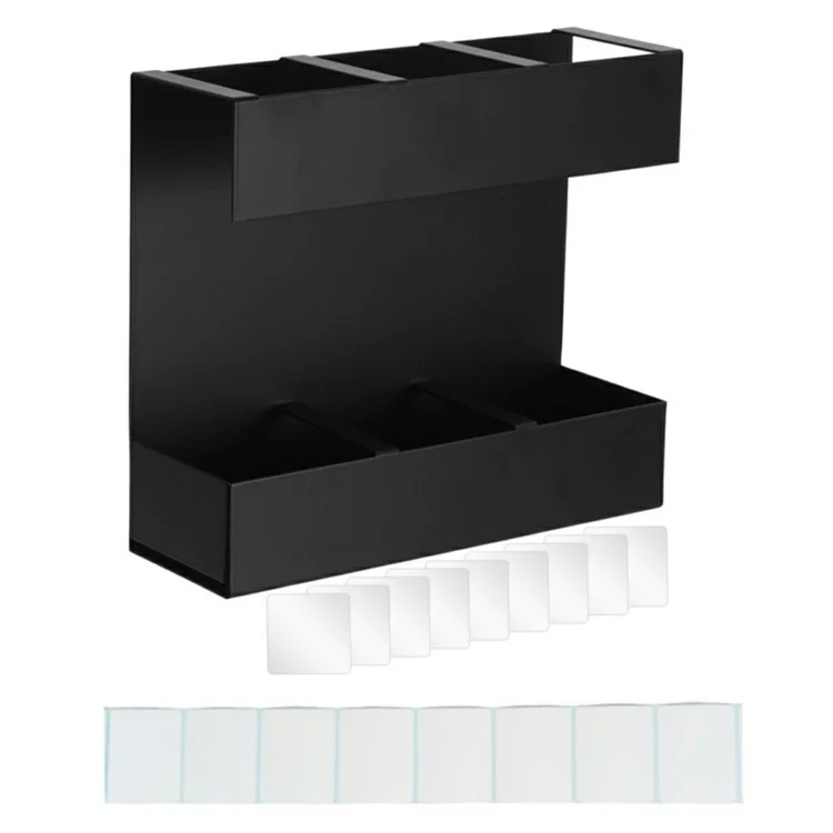 YH018-1 3 Slots Metal Straw Dispenser Organizer Rack Space Saving Kitchen Storage Shelf (Without Soft Magnetic Sheet)