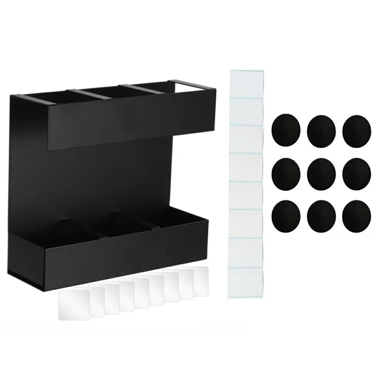 YH018-2 3 Slots Metal Straw Dispenser Organizer Rack Space Saving Kitchen Storage Shelf (With 9 Soft Magnetic Sheet)