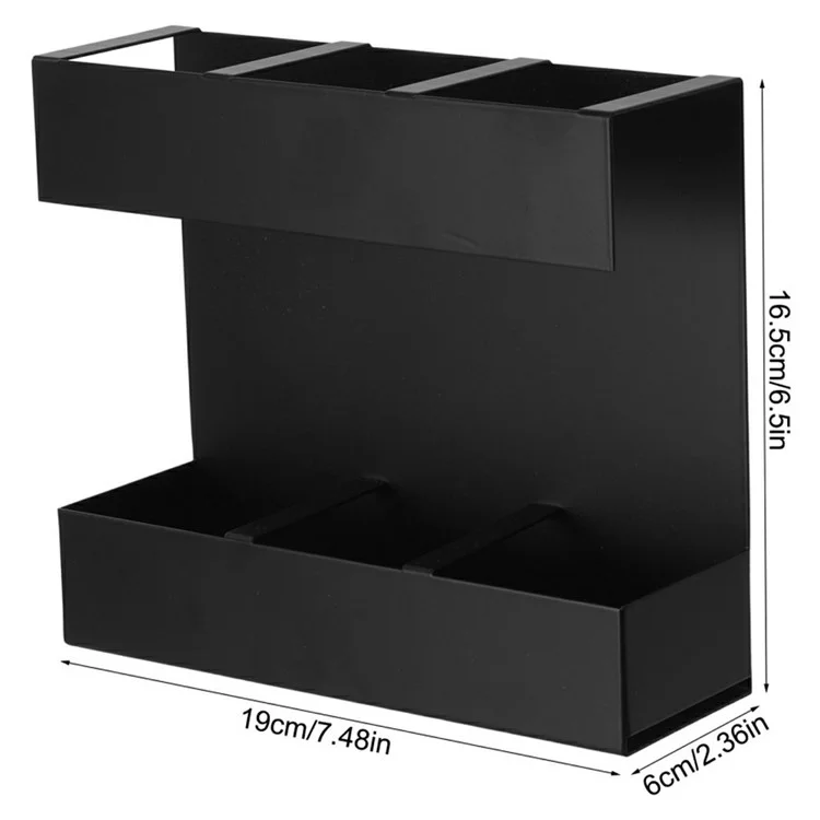 YH018-2 3 Slots Metal Straw Dispenser Organizer Rack Space Saving Kitchen Storage Shelf (With 9 Soft Magnetic Sheet)