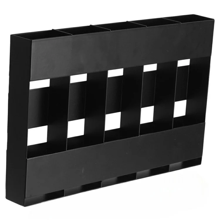 YH016-1 5 Slots Metal Straw Dispenser Organizer Rack Space Saving Kitchen Storage Shelf (Without Soft Magnetic Sheet)