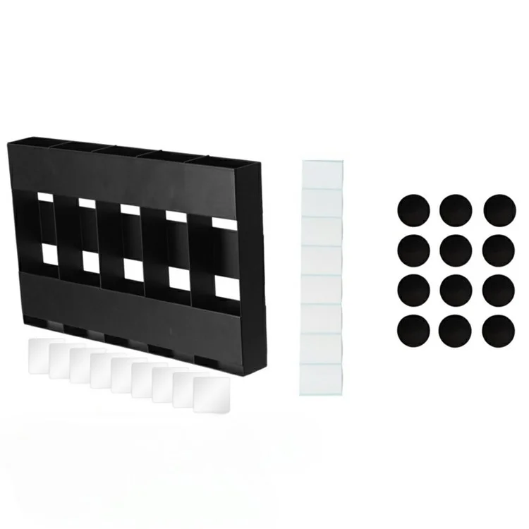 YH016-1 5 Slots Metal Straw Dispenser Organizer Rack Space Saving Kitchen Storage Shelf (With 12 Soft Magnetic Sheet)