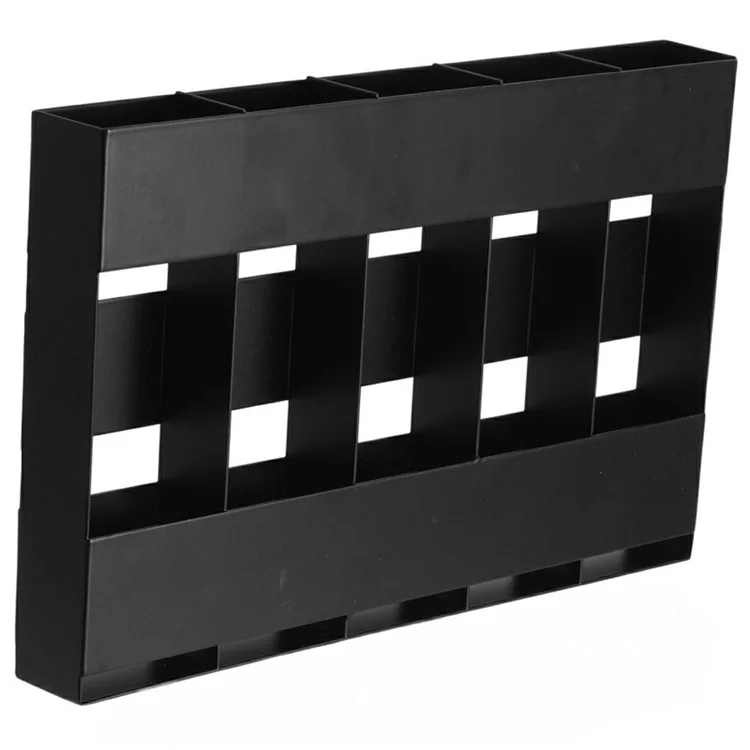 YH016-1 5 Slots Metal Straw Dispenser Organizer Rack Space Saving Kitchen Storage Shelf (With 12 Soft Magnetic Sheet)
