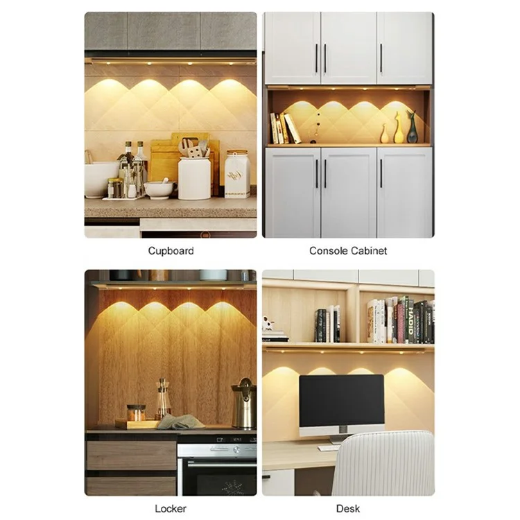 MZ-L1602 80cm Ultra Thin Motion Sensor Light Bar 3 Color Modes Dimmable Night Lamp for Wardrobe  /  Cabinet  /  Closet - Black
