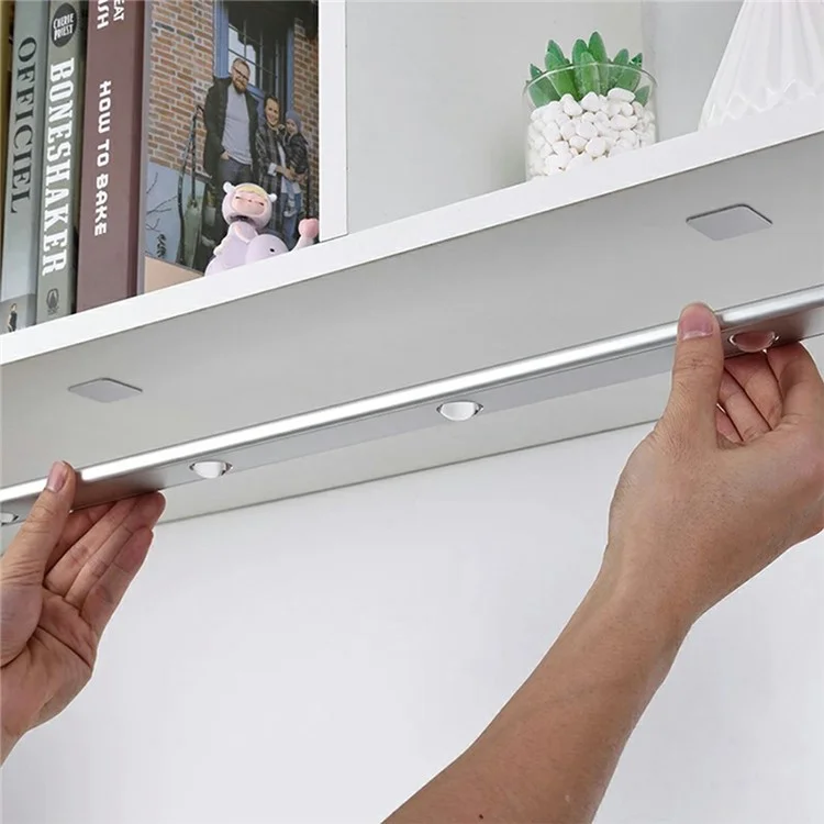 MZ-L1602 80cm Ultra Thin Motion Sensor Light Bar 3 Color Modes Dimmable Night Lamp for Wardrobe  /  Cabinet  /  Closet - Black