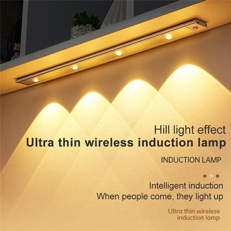 MZ-L1602 80cm Ultra Thin Motion Sensor Light Bar 3 Color Modes Dimmable Night Lamp for Wardrobe  /  Cabinet  /  Closet - Black