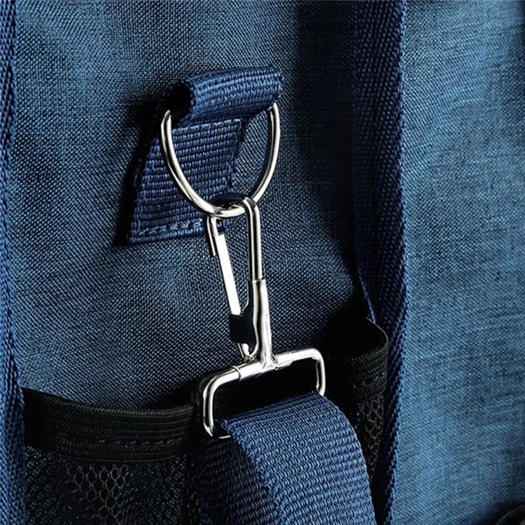 TB-0517 Multifunction Student School Bag Document Briefcase Handbag Backpack Shoulders Bag - Navy Blue