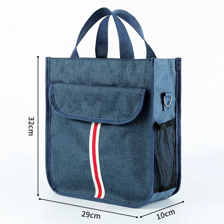 TB-0517 Multifunction Student School Bag Document Briefcase Handbag Backpack Shoulders Bag - Navy Blue