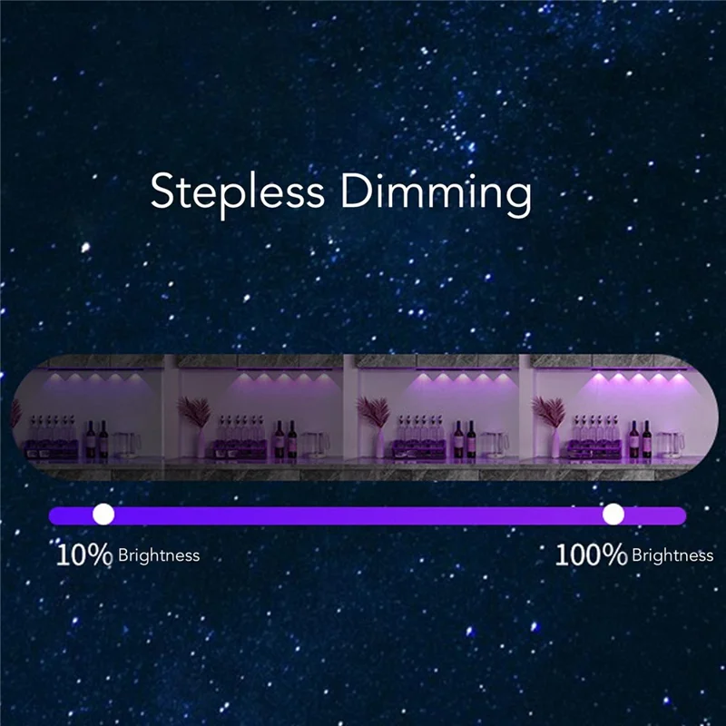 60cm RGB Motion Sensor Closet Light Bar Magnetic Rechargeable Under Cabinet Night Lamp - Silver