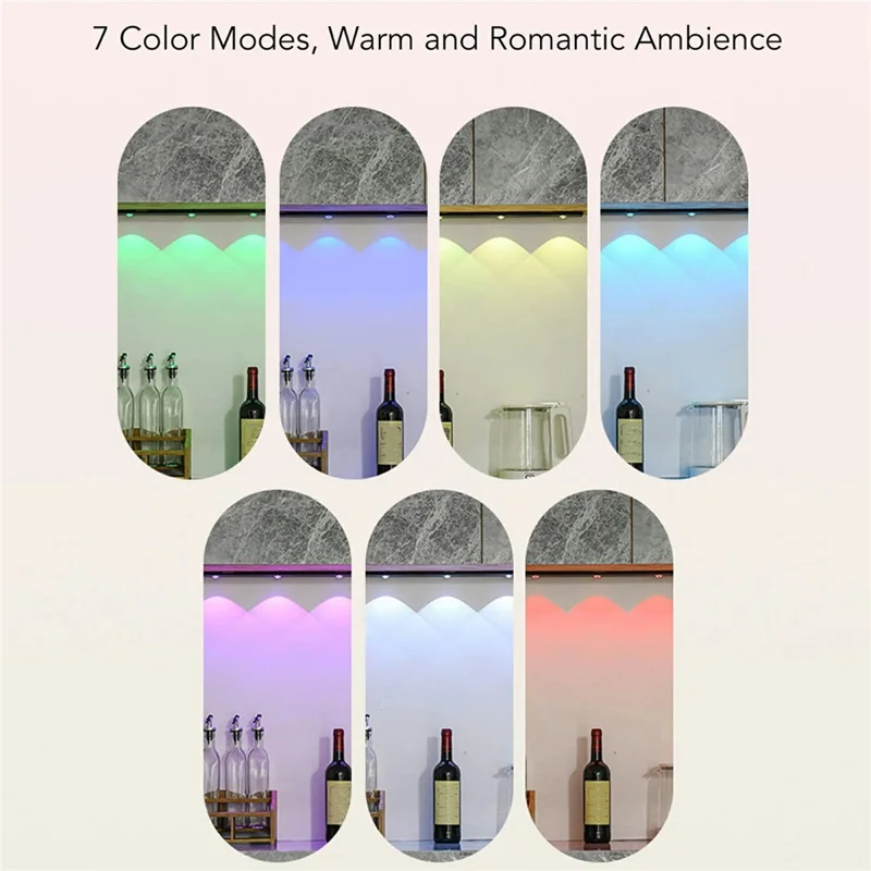 60cm RGB Motion Sensor Closet Light Bar Magnetic Rechargeable Under Cabinet Night Lamp - Silver