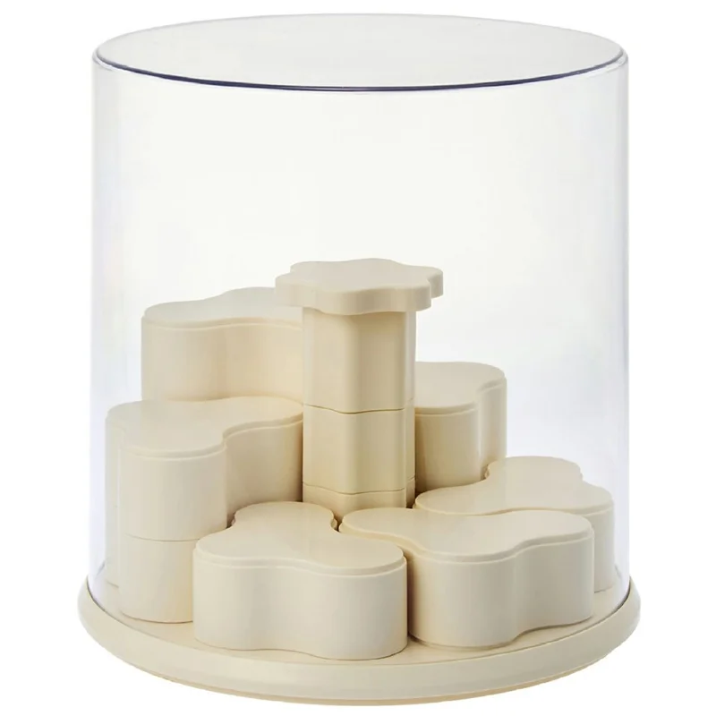 Présentoir rotatif avec couvercle anti-poussière transparent pour figurines miniatures, vitrine multi-niveaux pour Pop Mart Labubu