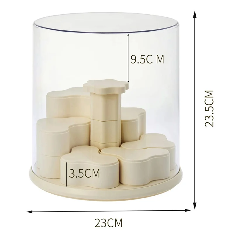 Présentoir rotatif avec couvercle anti-poussière transparent pour figurines miniatures, vitrine multi-niveaux pour Pop Mart Labubu