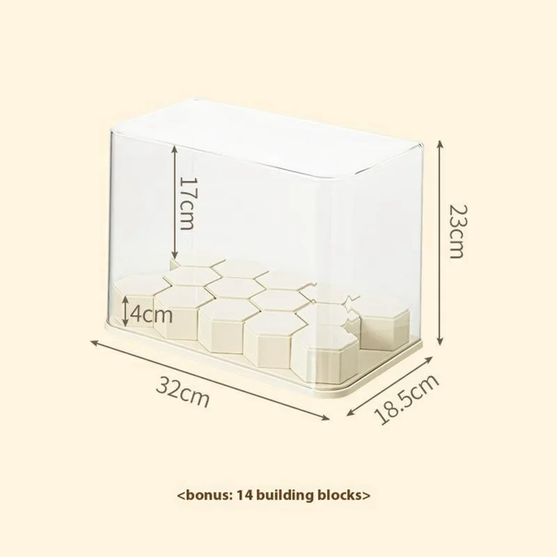 Support de présentation en plastique taille M pour figurines miniatures Pop Mart avec couvercle transparent anti-poussière