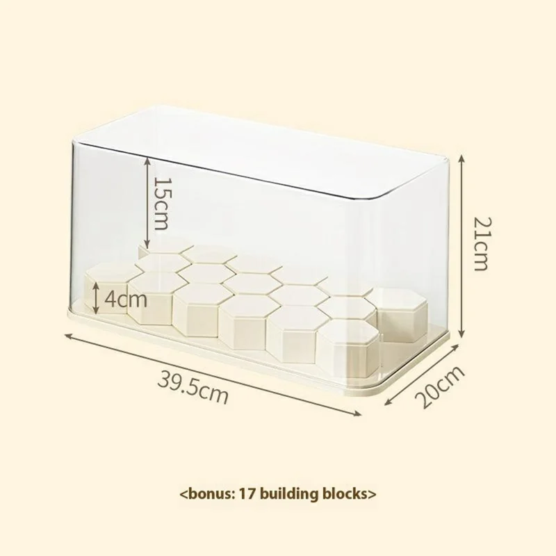 Support de présentation en plastique taille L pour figurines miniatures Pop Mart avec couvercle transparent anti-poussière