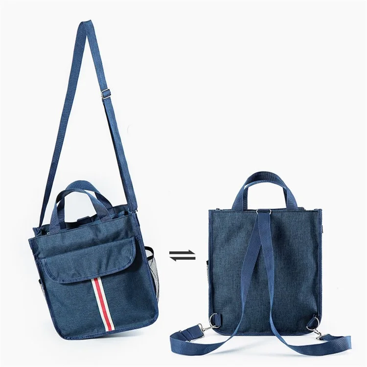 TB-0517 Large School Bag Student Bag College Teacher Briefcase Handbag Shoulders Bag (Dual-layer Design) - Navy Blue