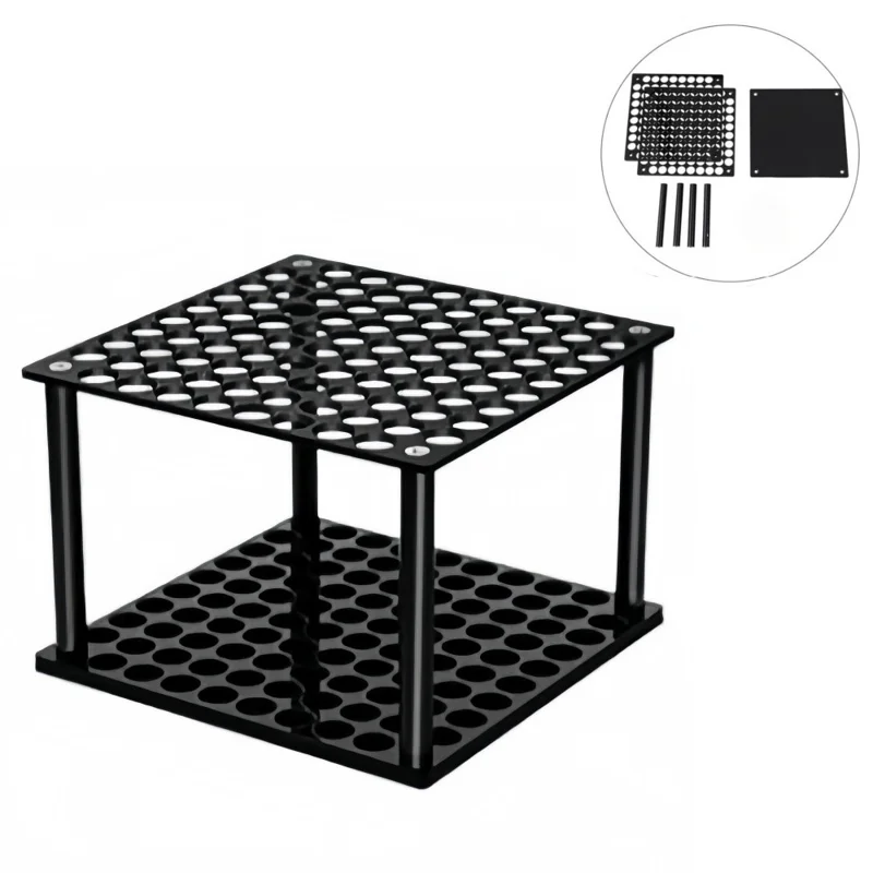 YX163 Support de rangement en acrylique pour 96 pinceaux de peinture, support organisateur pour crayons et pinceaux de calligraphie - Noir