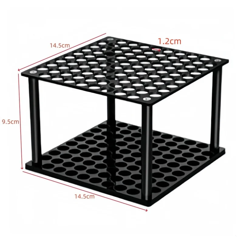 YX163 Support de rangement en acrylique pour 96 pinceaux de peinture, support organisateur pour crayons et pinceaux de calligraphie - Noir