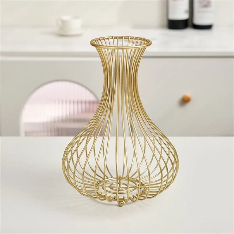 Cesta de almacenamiento de corchos de vino, arte en hierro, colector de tapones de botella, organizador de decoración de bar - Dorado