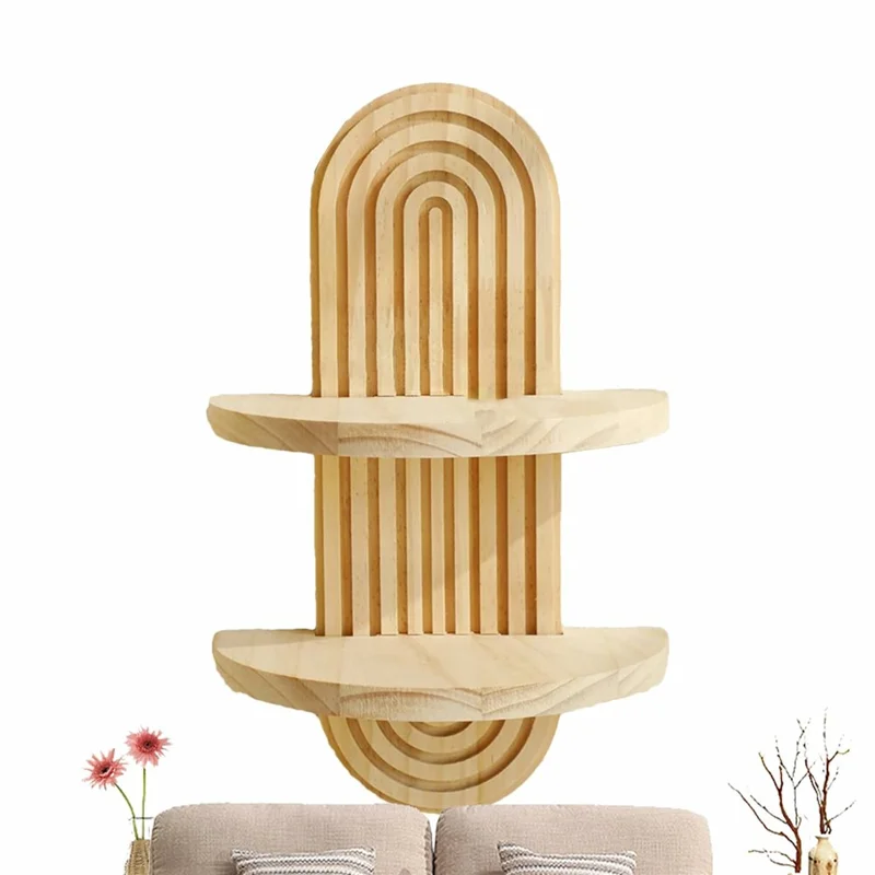 Mensola Organizzativa da Parete a Spirale Bohémien Design Ovale a Doppio Strato per Piante e Libri, Stile A