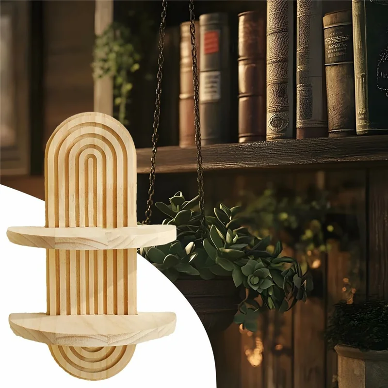 Mensola Organizzativa da Parete a Spirale Bohémien Design Ovale a Doppio Strato per Piante e Libri, Stile A