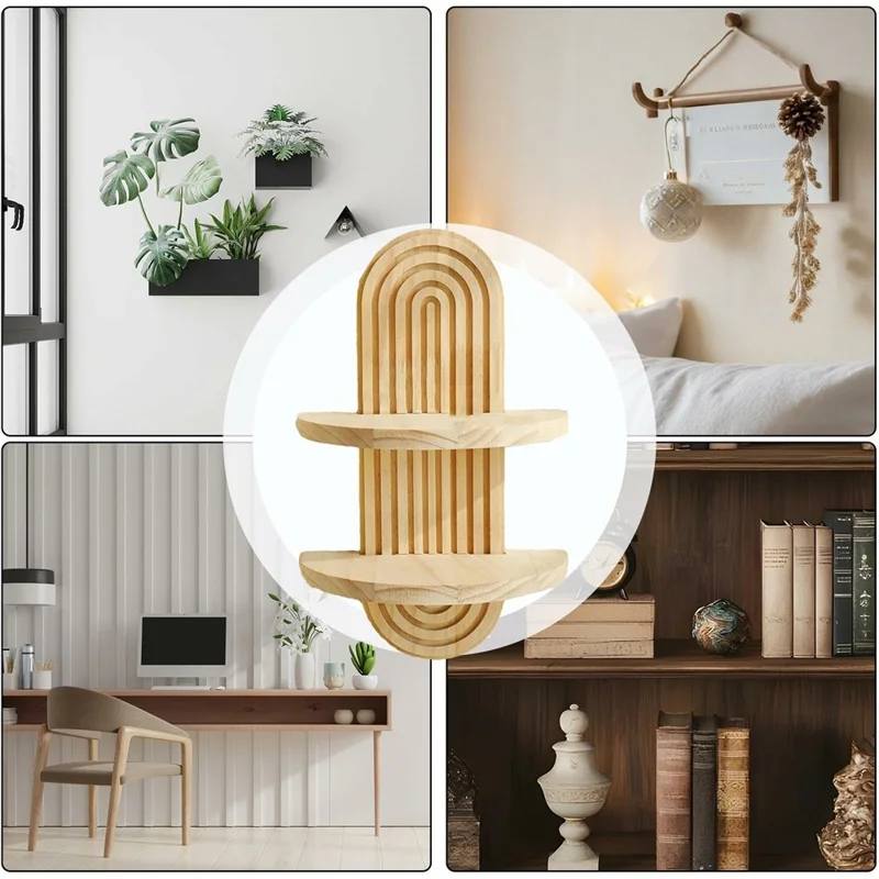 Mensola Organizzativa da Parete a Spirale Bohémien Design Ovale a Doppio Strato per Piante e Libri, Stile A