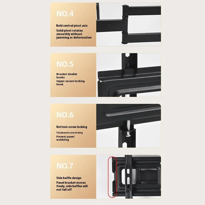 ZX-103 Schwenkbare Wandhalterung für 26-55 Zoll TV mit ausziehbarem Arm, Neigbar, Max VESA 400 x 400mm