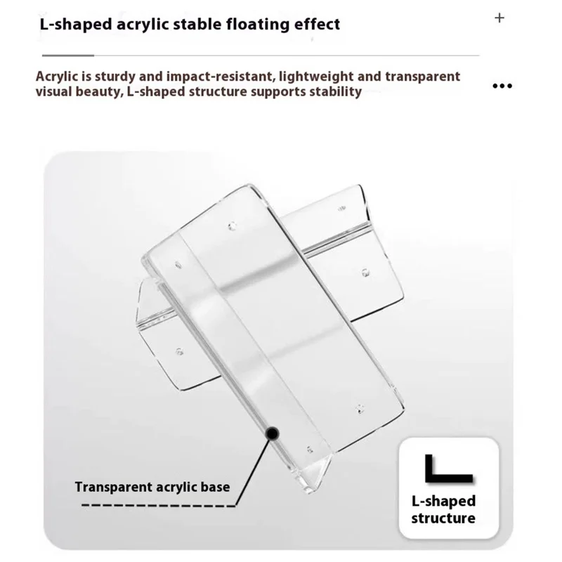 D55 40cm Length Desktop Monitor Stand Adjustable Height MDF + Acrylic Laptop Riser Storage Shelf - Black