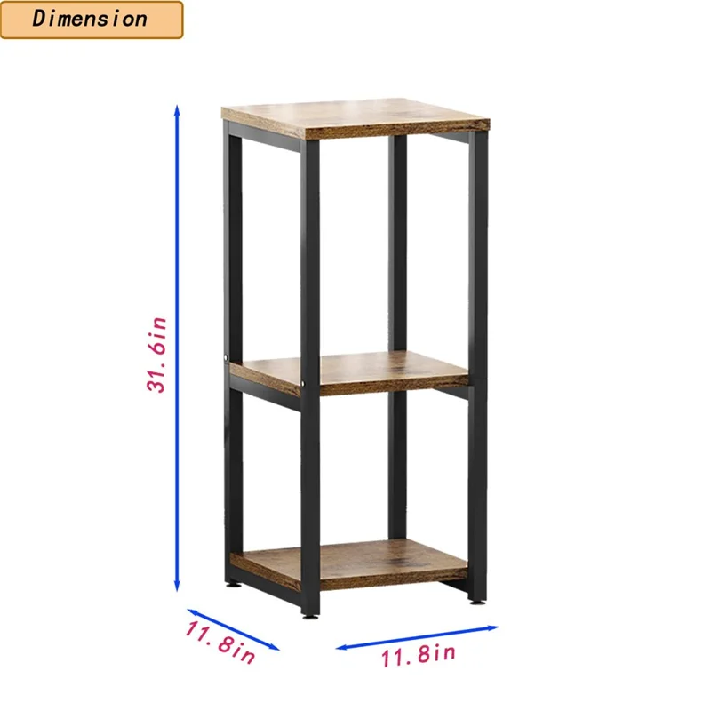 Estantería de 3 niveles para plantas de interior de metal + madera Macetero Soporte decorativo para sala de estar
