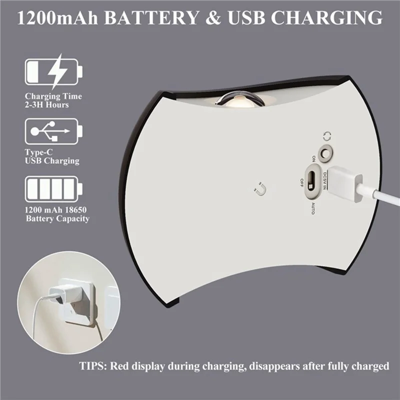 SWL005 Luz de Parede LED Magnética Sem Furação Recarregável com Sensor de Movimento para Quarto e Hotel - Cromado