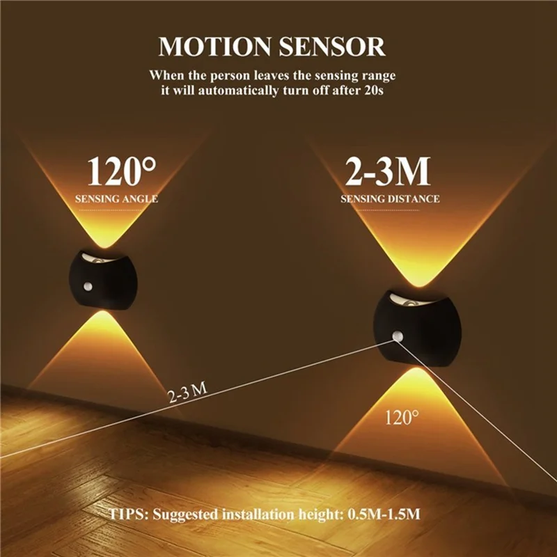 SWL005 Luz de Parede LED Magnética Sem Furação Recarregável com Sensor de Movimento para Quarto e Hotel - Cromado