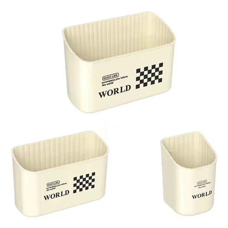 Set da 3 Pezzi / Contenitore Organizzatore da Cucina in Plastica per Frigorifero con Magneti, Senza Necessità di Forare