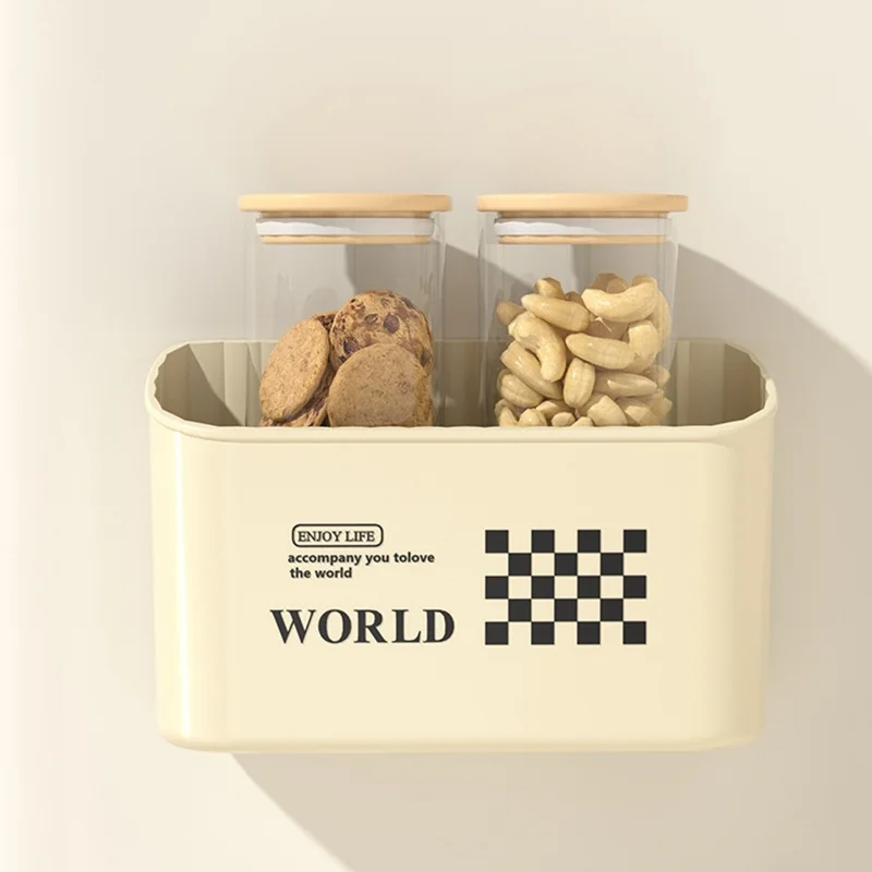 3-teiliges Set Magnetischer Kühlschrank-Aufbewahrungsbox Ohne Bohren Kunststoff Küchen-Organizer Container, L+M+M
