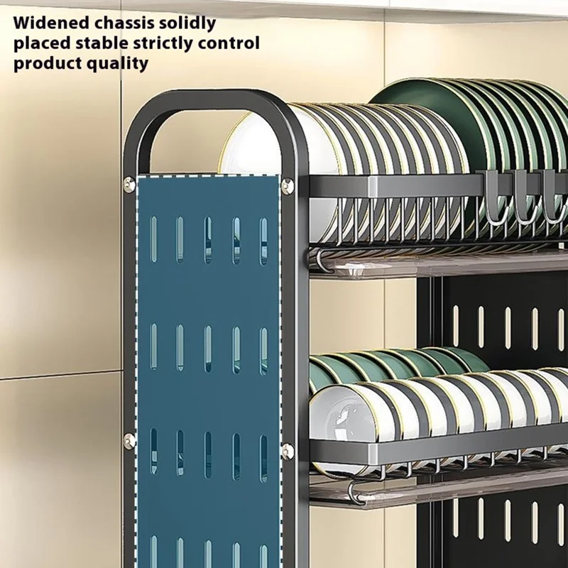 3-Tier Kitchen Dish Drying Rack Carbon Steel Organizer Utensil Holder Countertop Storage Shelf