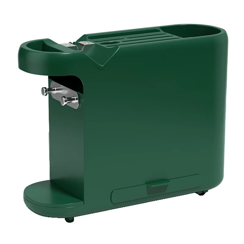 Organisateur de cuisine multifonctionnel pour rangement des couteaux, baguettes, planches à découper avec affûteur - Vert noirâtre