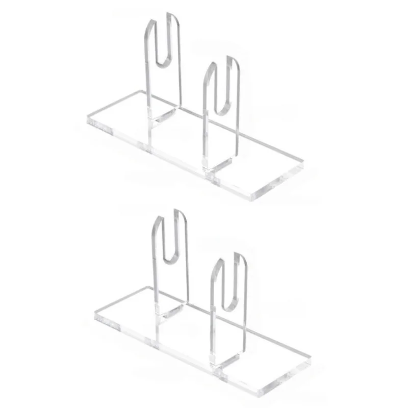 168-2 2Pcs Folding Fan Transparent Acrylic Display Stand Desktop Holder Storage Rack