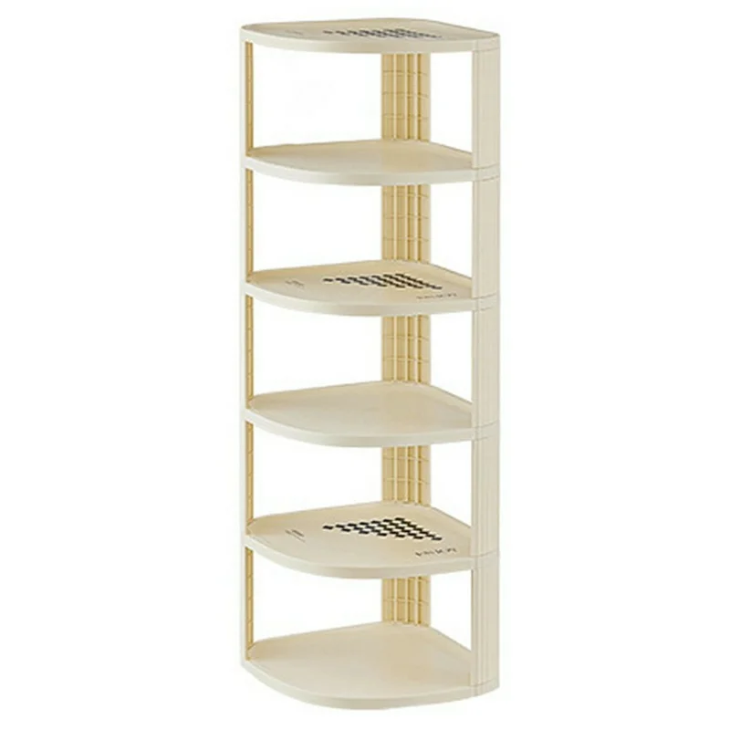 6 Tier Shoe Rack Home Entryway Corner Space Saving Narrow Shoe Organizer PP Storage Shelf