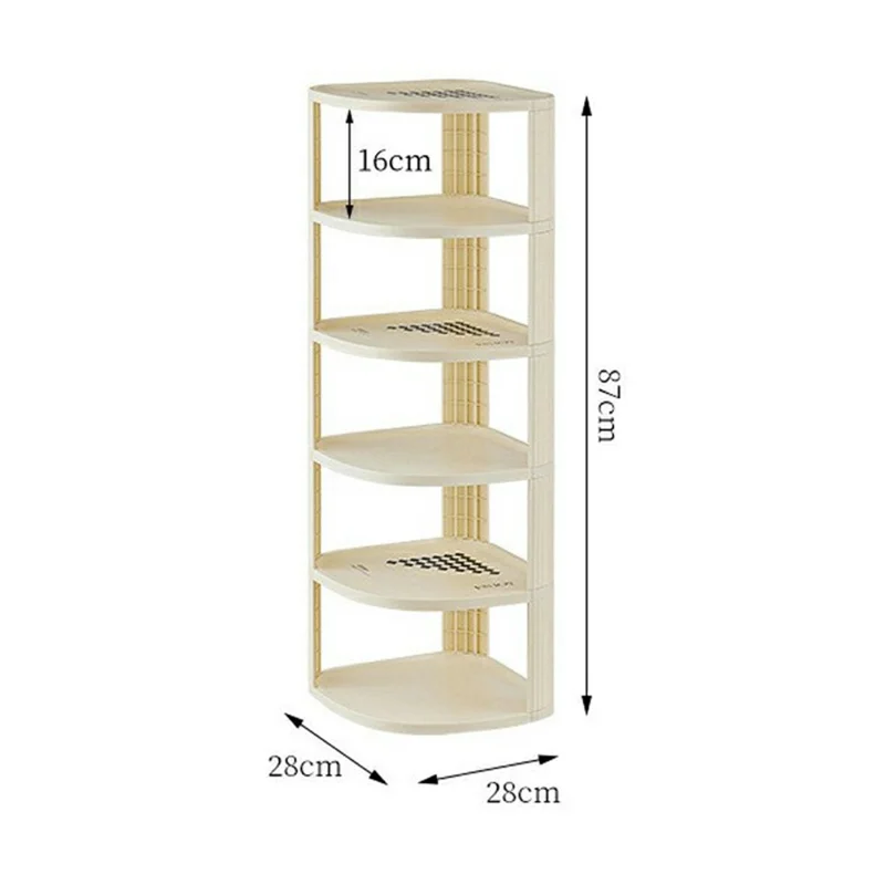 6 Tier Shoe Rack Home Entryway Corner Space Saving Narrow Shoe Organizer PP Storage Shelf