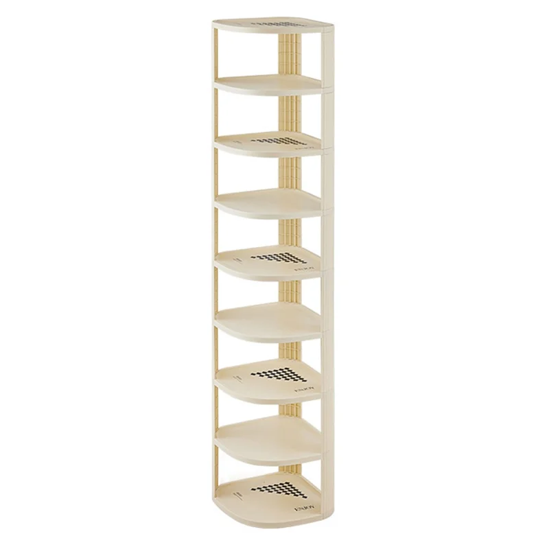 9 Tier Shoe Rack Home Entryway Corner Space Saving Narrow Shoe Organizer PP Storage Shelf