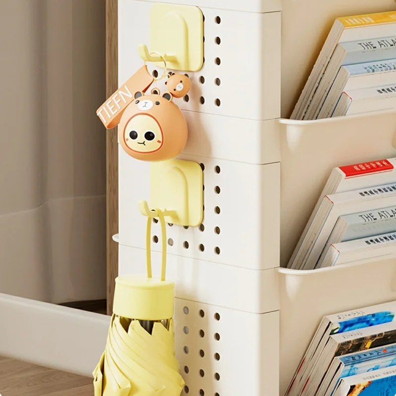 Étagère mobile de rangement pour livres de classe à 5 niveaux, organisateur de papeterie en PP avec tiroir et roulettes