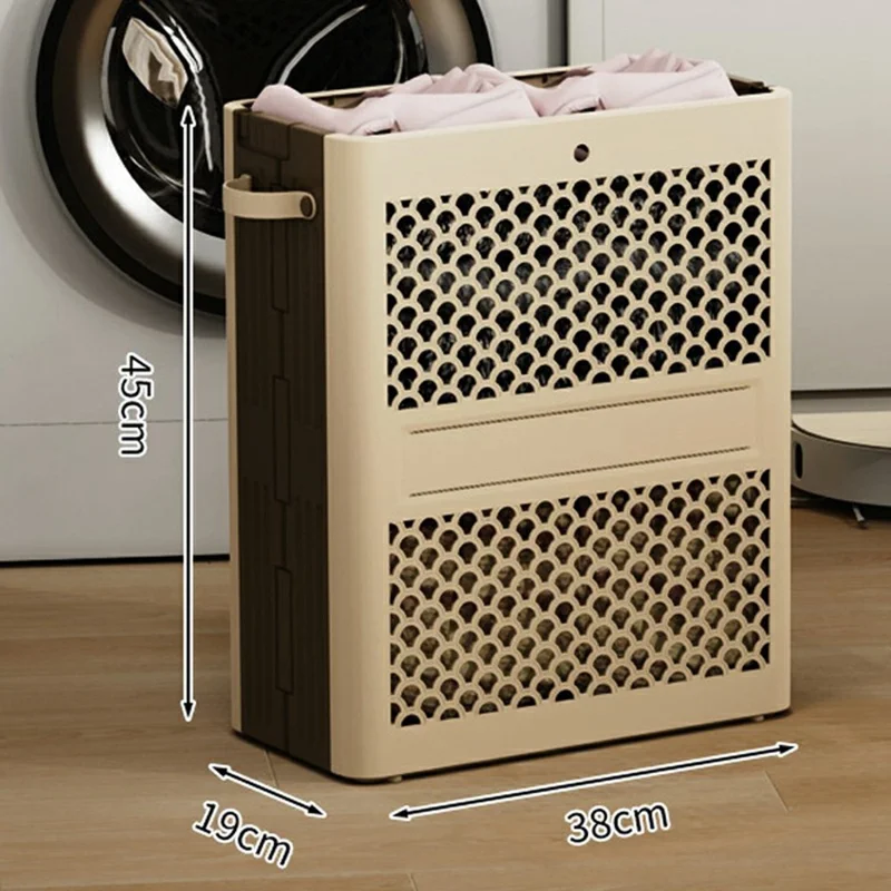 Складная корзина для белья 38 x 19 x 45 см для дома и ванной комнаты, для хранения грязной одежды, без колес