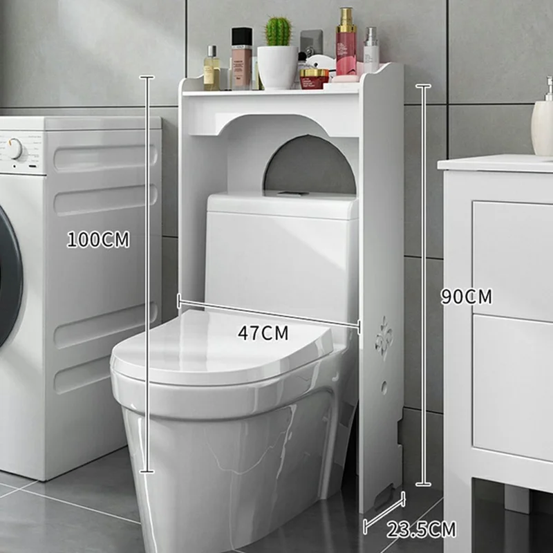 zw0074-1 Scaffale Portaoggetti per Bagno e Toilette - Mensola Organizzativa da Pavimento per Bagno / Toilette