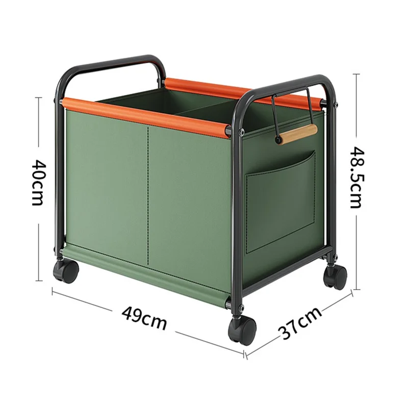 Size M Bedroom Living Room Oxford Cloth Storage Cart Toy Organizer Large Capacity Sorting Basket - Green