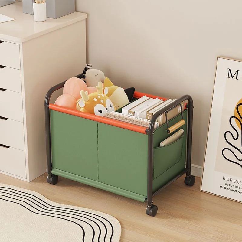 Size M Bedroom Living Room Oxford Cloth Storage Cart Toy Organizer Large Capacity Sorting Basket - Green