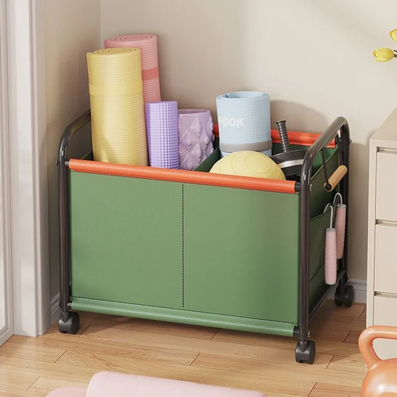 Size M Bedroom Living Room Oxford Cloth Storage Cart Toy Organizer Large Capacity Sorting Basket - Green