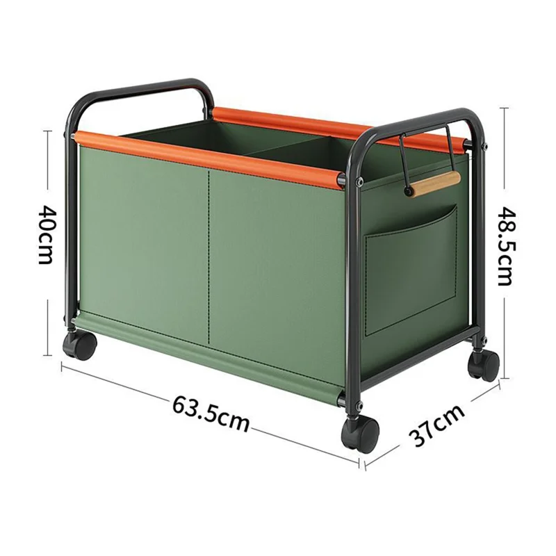 Size L Bedroom Living Room Oxford Cloth Storage Cart Toy Organizer Large Capacity Sorting Basket - Green