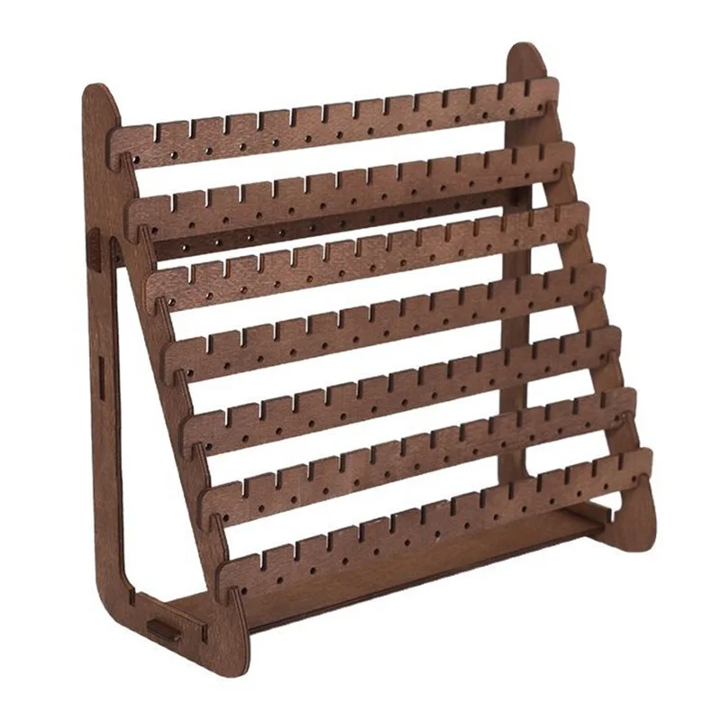 Wooden Earring Holder 7 Tier Jewelry Storage Rack Ear Studs Dangle Hoop Earrings Display Stand