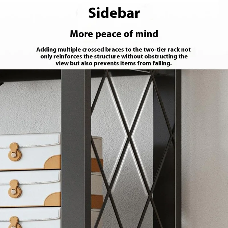 3 Tiers Foldable Carbon Steel Storage Rack for Kitchen Living Room Multipurpose Organizer Shelf with Wheels - Black